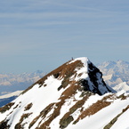Matte sull'antecima del Camoghè, sullo sfondo il Monte Rosa.