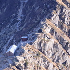 La capanna Albagno vista dall'alto.